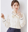 配色タックタイブラウス