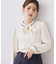 配色タックタイブラウス
