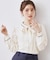配色タックタイブラウス