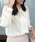 配色タックタイブラウス