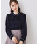 配色タックタイブラウス