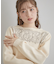 【洗える・通勤】レース ドッキング ニット
