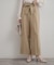 【洗える・通勤】ウエストリボン サスペンダー付きワイドパンツ