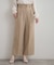 【洗える・通勤】ウエストリボン サスペンダー付きワイドパンツ