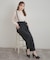 【洗える・通勤】ウエストリボン サスペンダー付きワイドパンツ