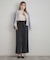 【洗える・通勤】ウエストリボン サスペンダー付きワイドパンツ