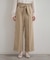 【洗える・通勤】ウエストリボン サスペンダー付きワイドパンツ
