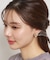 ビジューリボンパール調ピアス
