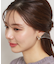 ビジューリボンパール調ピアス