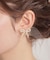 パール調リボンデザインイヤリング