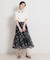 【洗える・着映え】シアーチェック フラワープリント スカート