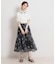 【洗える・着映え】シアーチェック フラワープリント スカート