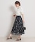 【洗える・着映え】シアーチェック フラワープリント スカート