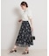 【洗える・着映え】シアーチェック フラワープリント スカート