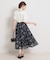 【洗える・着映え】シアーチェック フラワープリント スカート