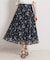 【洗える・着映え】シアーチェック フラワープリント スカート