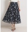 【洗える・着映え】シアーチェック フラワープリント スカート