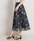 【洗える・着映え】シアーチェック フラワープリント スカート