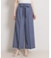 【洗える・S-LL】マリン風アソート釦 シャンブレーワイドパンツ