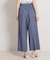 【洗える・S-LL】マリン風アソート釦 シャンブレーワイドパンツ