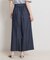 【洗える・S-LL】マリン風アソート釦 シャンブレーワイドパンツ