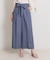 【洗える・S-LL】マリン風アソート釦 シャンブレーワイドパンツ