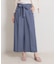 【洗える・S-LL】マリン風アソート釦 シャンブレーワイドパンツ