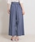 【洗える・S-LL】マリン風アソート釦 シャンブレーワイドパンツ