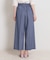 【洗える・S-LL】マリン風アソート釦 シャンブレーワイドパンツ