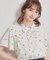 【洗える】ドットフラワー ブラウス