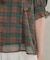 楊柳シフォンで涼しく フリルチェックブラウス
