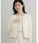 【立体編みが上品・アンサンブル可】ラメ配色 ケーブルカーディガン