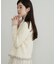 【立体編みが上品・アンサンブル可】ラメ配色 ケーブルカーディガン