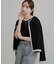 【立体編みが上品・アンサンブル可】ラメ配色 ケーブルカーディガン