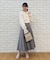 【美シルエット】細ベルト付き タックフレアスカート