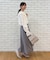 【美シルエット】細ベルト付き タックフレアスカート