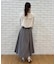 【美シルエット】細ベルト付き タックフレアスカート