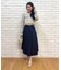 【美シルエット】細ベルト付き タックフレアスカート