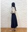 【美シルエット】細ベルト付き タックフレアスカート