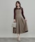 【フレアで腰回りカバー】タックキャミワンピース