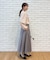 【衿元リボンが可憐】ピンタック レース ブラウス