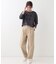 【洗える/S-LL】脚のラインを拾いにくい 綿ツイルカーブパンツ