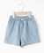 【110-140cm】格子ジャカードデニムショートパンツ