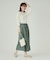 【無理せずキレイ】ロングシーズン活躍 サテンフレア ワイドスカーチョ
