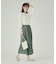 【無理せずキレイ】ロングシーズン活躍 サテンフレア ワイドスカーチョ