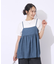 【2点セット】着回しを楽しめる ふくれジャカードキャミ＋Tシャツ