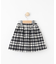 【110-140cm】ファーポケットチェック台形スカート