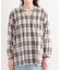 【S-LL】チェック柄シャーリングシャツ