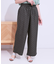 【S-LL】目を惹く柄がアクセント 麻調イージーワイドパンツ
