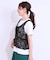 【S-LL/2点セット】大人カジュアルに レースビスチェ+プリントTシャツ